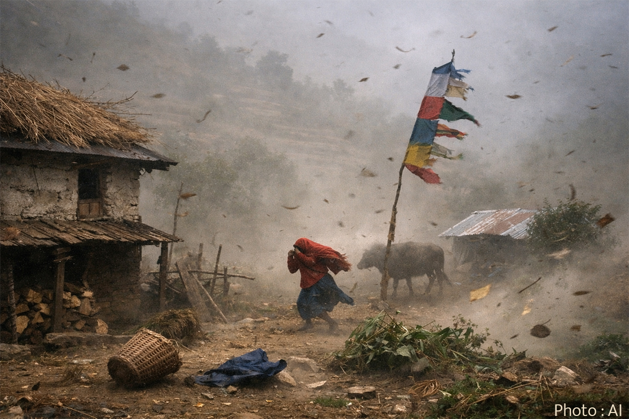 जल तथा मौसम विज्ञान विभागको पूर्वानुमान : भोलि तीव्र हावाहुरीको सम्भावना, सावधानी अपनाउन आग्रह