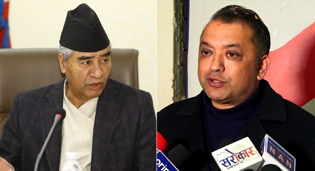कांग्रेस केन्द्रीय समिति बैठक : गगन थापाद्वारा पूर्व सभापति देउवालाई स्वागत
