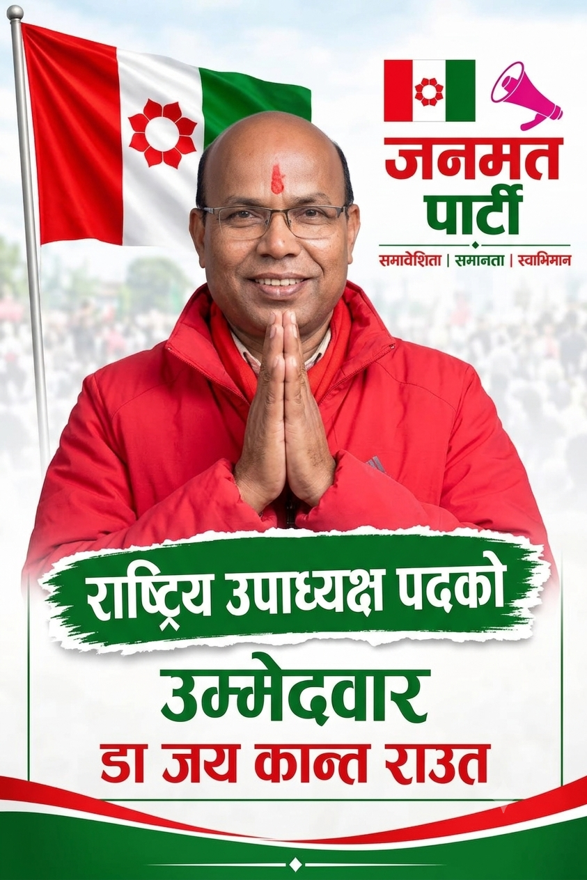 जनमत पार्टीको राष्ट्रिय उपाध्यक्षमा डा. जयकान्त राउतको उम्मेदवारी, संगठन पुनर्जागरणलाई मुख्य प्राथमिकता