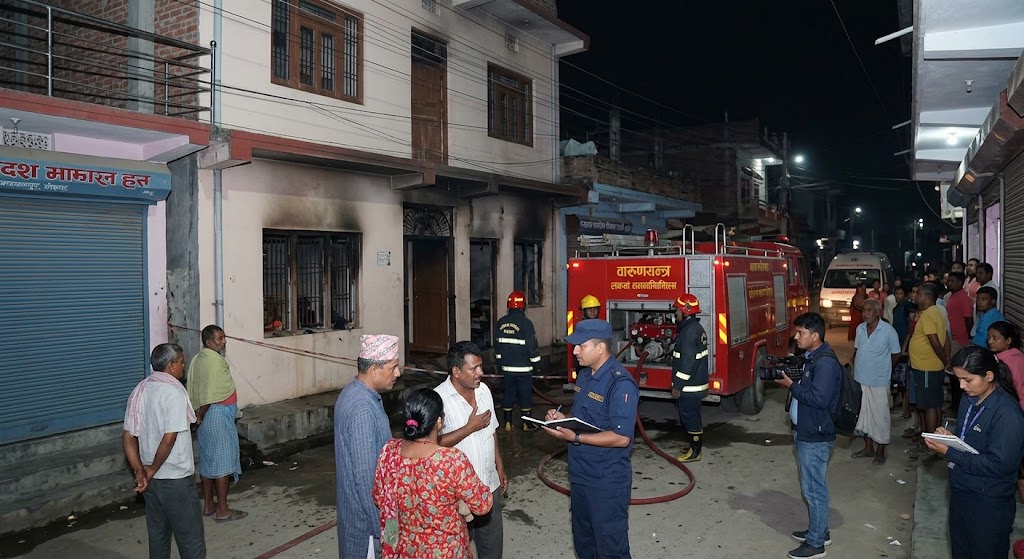 जनकपुरमा घरमा आगलागी हुँदा वृद्धको मृत्यु, ३ लाखको क्षति